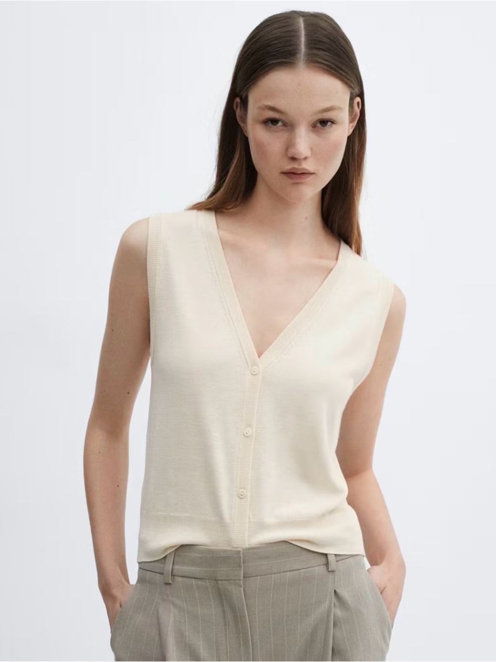 Knitted Vest with Buttons